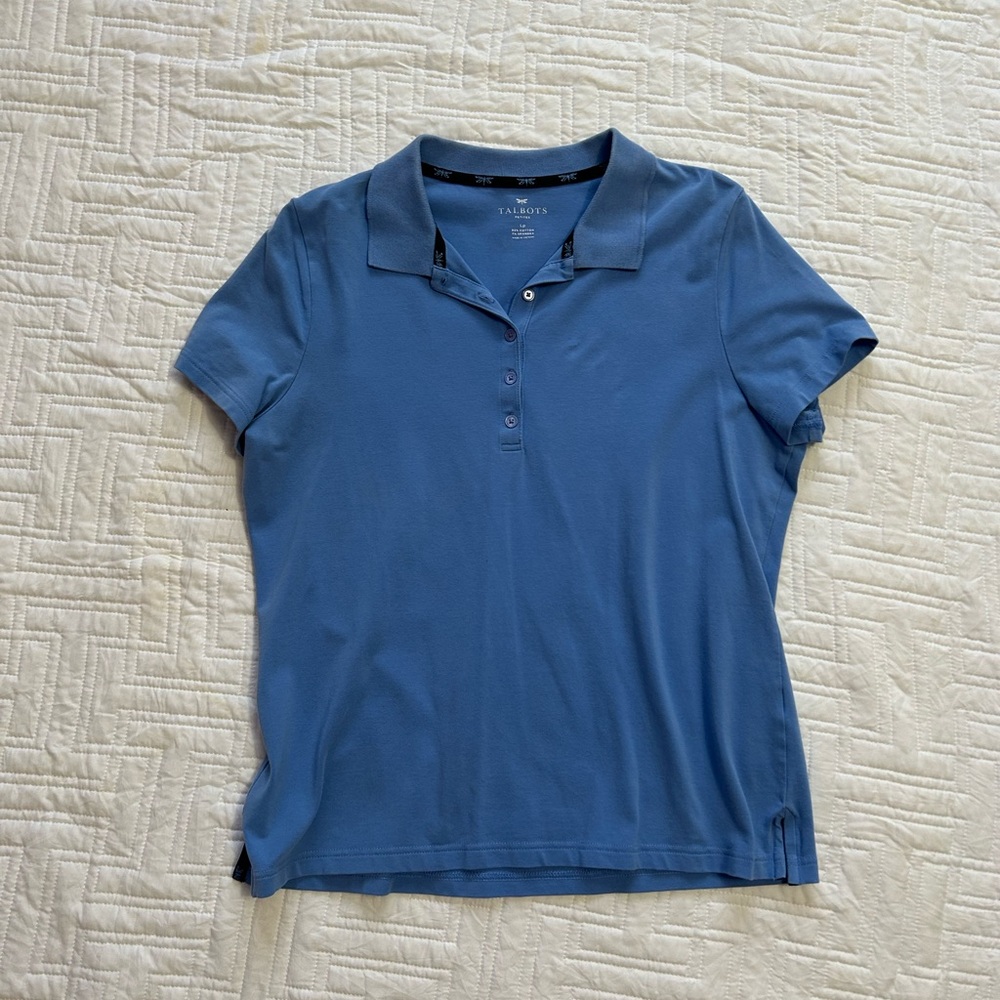 Talbots Classic Blue Short Sleeve Polo